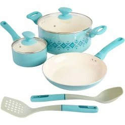 Best Pirce 🎉 Spice By Tia Mowry Savory Saffron 7 Pc. Nonstick Ceramic Cookware Combo Set ⭐