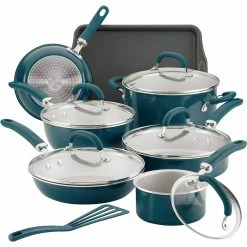 Hot Sale 👏 Rachael Ray Create Delicious Aluminum Nonstick 13 Pc. Cookware Set 💯