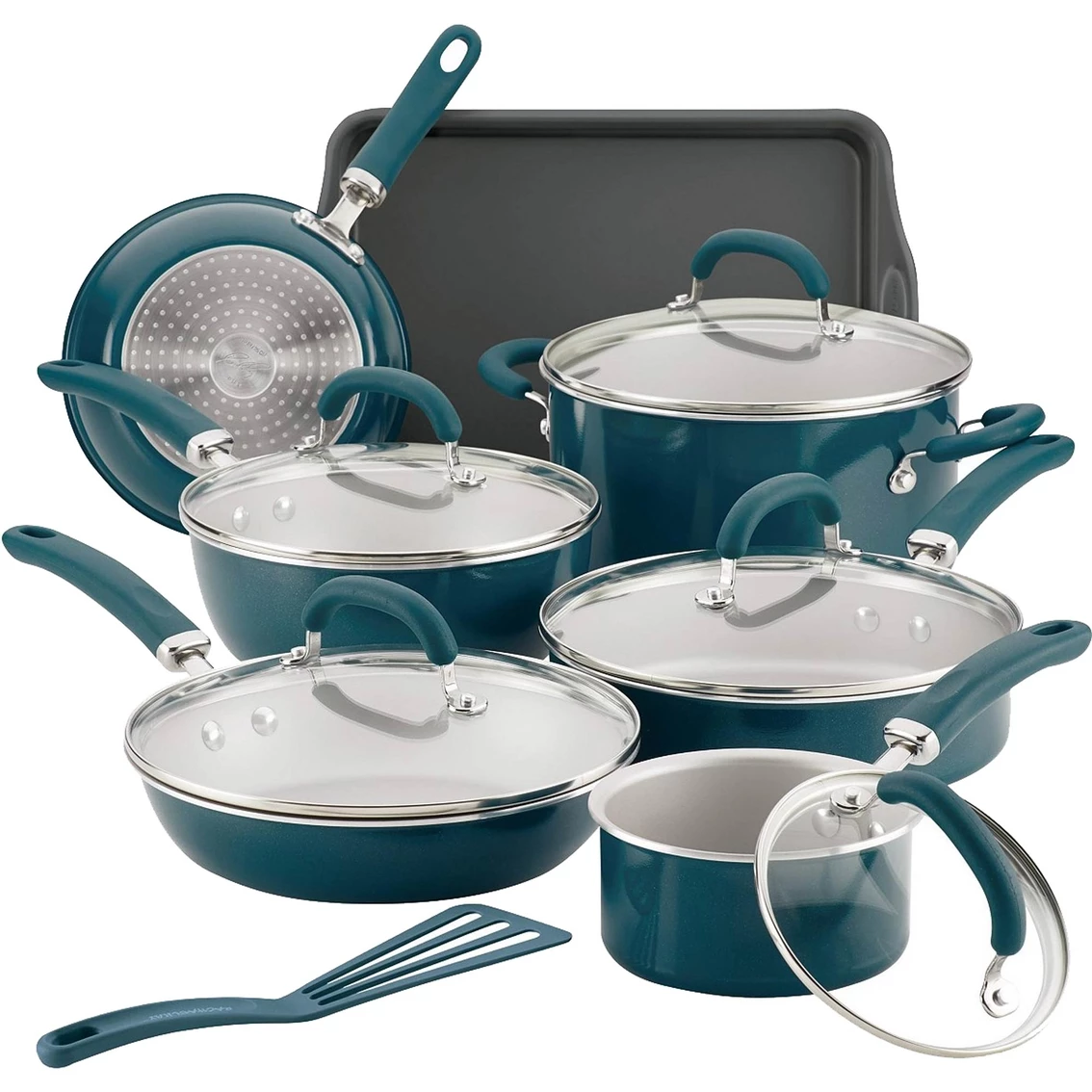 Hot Sale ๐ Rachael Ray Create Delicious Aluminum Nonstick 13 Pc. Cookware Set ๐ฏ