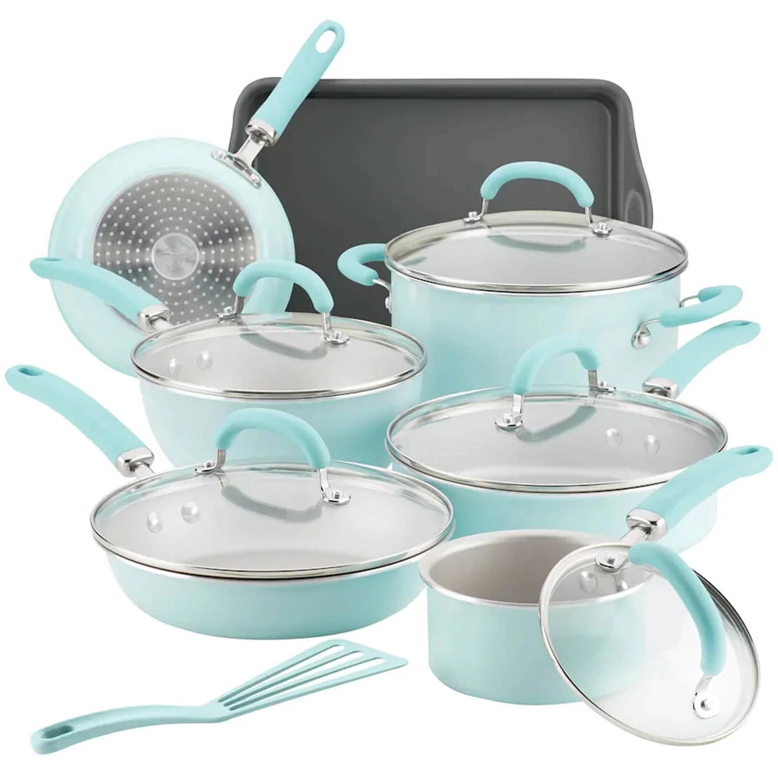 Hot Sale ๐ Rachael Ray Create Delicious Aluminum Nonstick 13 Pc. Cookware Set ๐ฏ - Image 2