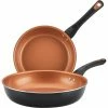 Best Sale 💯 Farberware Glide Copper Ceramic Nonstick Skillet Twin Pack 😉