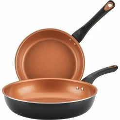 Best Sale 💯 Farberware Glide Copper Ceramic Nonstick Skillet Twin Pack 😉