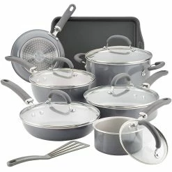 Budget 🔔 Rachael Ray Create Delicious 13 Pc. Aluminum Nonstick Cookware Set 🥰