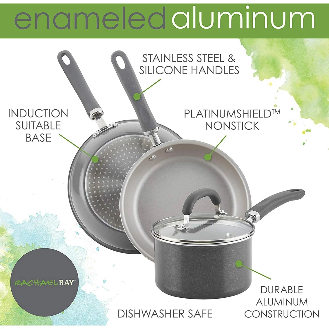 Budget ๐ Rachael Ray Create Delicious 13 Pc. Aluminum Nonstick Cookware Set ๐ฅฐ - Image 6