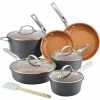 Outlet 👏 Ayesha Curry Home Collection Hard Anodized Aluminum 11 Pc. Cookware Set 🎁