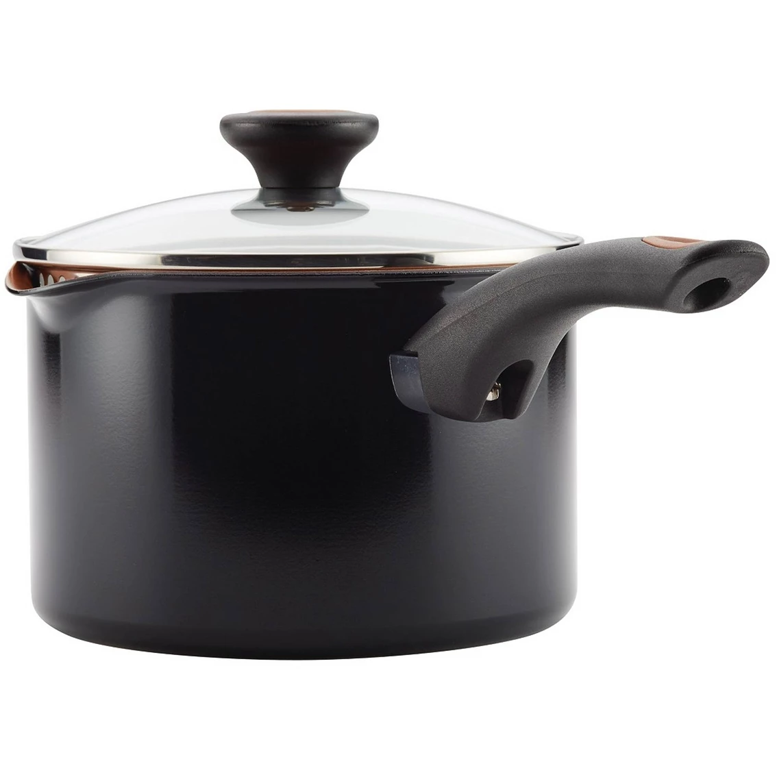 New ๐ Farberware Glide Copper Ceramic 3 Qt. Nonstick Straining Saucepan โจ - Image 2