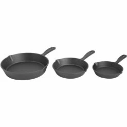 Best reviews of 👏 Oster Castaway Preseasoned Cast Iron Frying Pan 3 Pc. Set 🛒