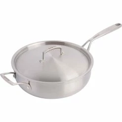 Outlet 🛒 Babish 5 Qt. Tri Ply Stainless Steel Saute Pan With Lid ✔️