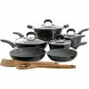Buy 🧨 Kenmore Elite Arlington Black Diamond Ceramic Nonstick Aluminum Cookware 12 Pc. Set ✔️