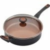 Best Sale 🛒 Farberware Glide Copper Ceramic 4 Qt. Saute Pan With Helper Handle 🛒