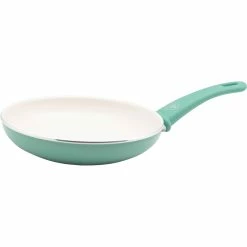 Wholesale 🔥 GreenLife Softgrip 8" Ceramic Non-Stick Open Frypan, Turqouise With Cream Interior 👍
