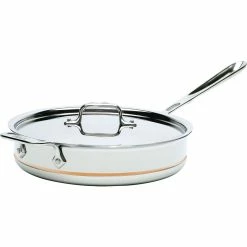Best Sale 🔔 All-Clad Copper Core Stainless Interior Saute Pan With Lid 🥰