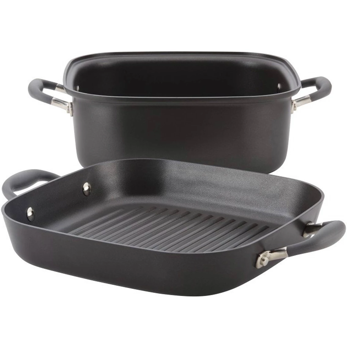 New ๐งจ Meyer Anolon Nonstick 2-in-1 Deep Square Grill Pan And Square Roaster Set ๐ - Image 5