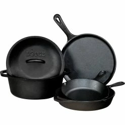 Best Pirce 🔥 Lodge Cast Iron 5 Pc. Cookware Set ⌛