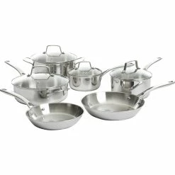 Discount 🛒 Martha Stewart Collection Satin Polished Stainless Steel 10 Pc. Cookware Set 😍