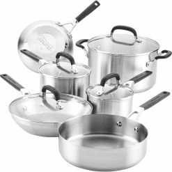 Best deal 🥰 KitchenAid Kitchen Aid National Stainless Steel 10 Pc. Cookware Set 😍