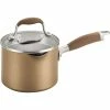 Flash Sale 🔔 Anolon Advanced Bronze Hard-Anodized Nonstick 2 Qt. Covered Straining Saucepan 🎉