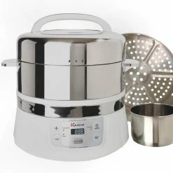 Brand new 💯 Euro Cuisine FS2500 Stainless Steel Two Tier Electric Food Steamer 🛒