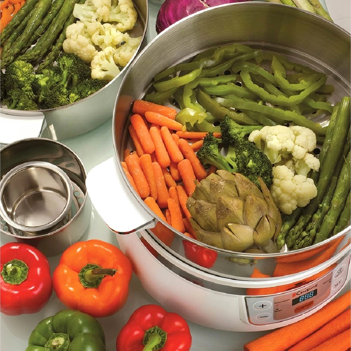 Brand new ๐ฏ Euro Cuisine FS2500 Stainless Steel Two Tier Electric Food Steamer ๐ - Image 4