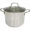 Buy 👏 Martha Stewart Collection 8 Qt. Stainless Steel Stock Pot With Tempered Glass Lid 👍