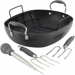 Best Pirce 🔔 Anolon Advanced Hard Anodized Nonstick Roaster Set ✨