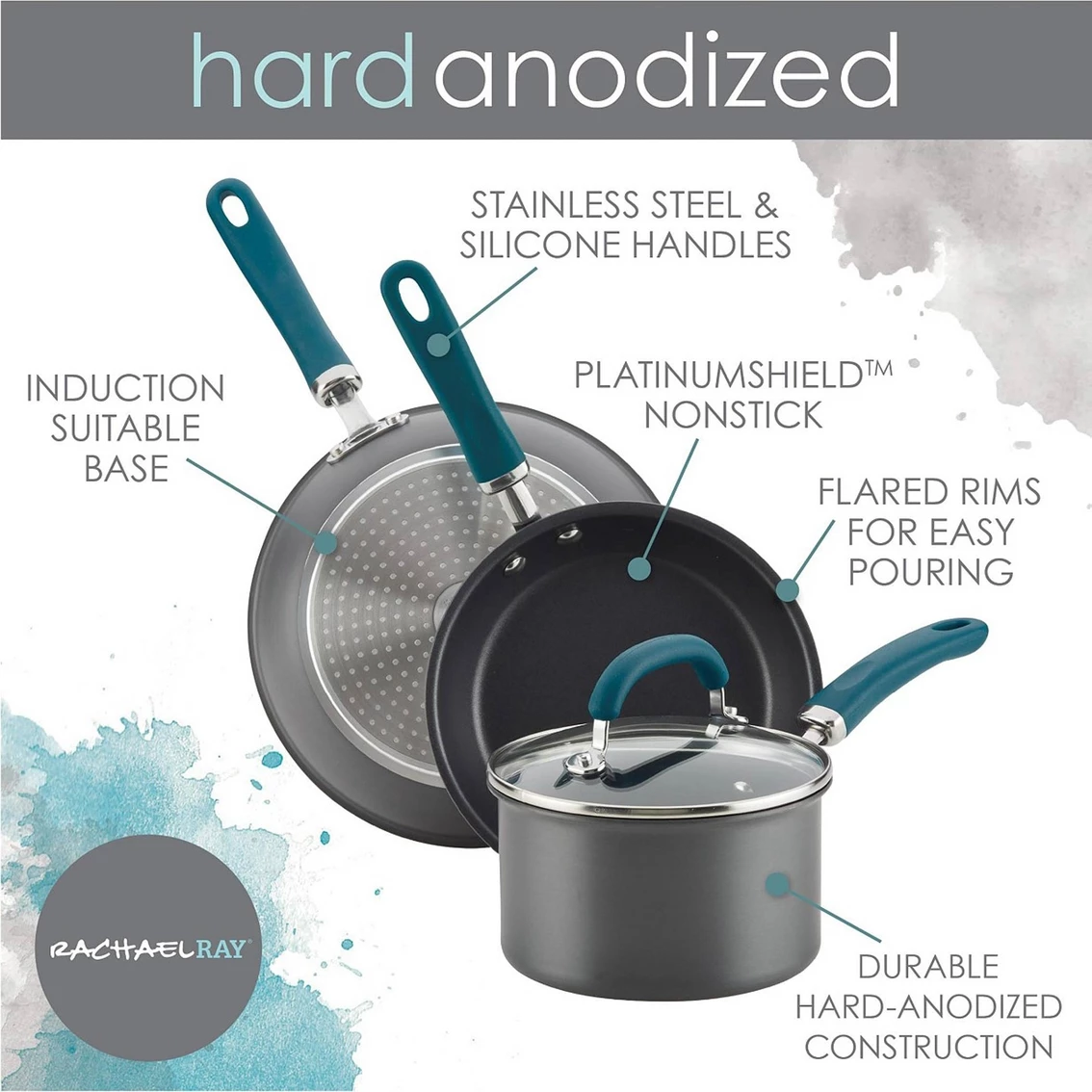 Top 10 🛒 Rachael Ray Create Delicious Hard Anodized Aluminum Nonstick 11 Pc. Cookware Set 🥰 - Image 6