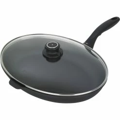 New ❤️ Swiss Diamond Nonstick Fish Pan With Lid 👍